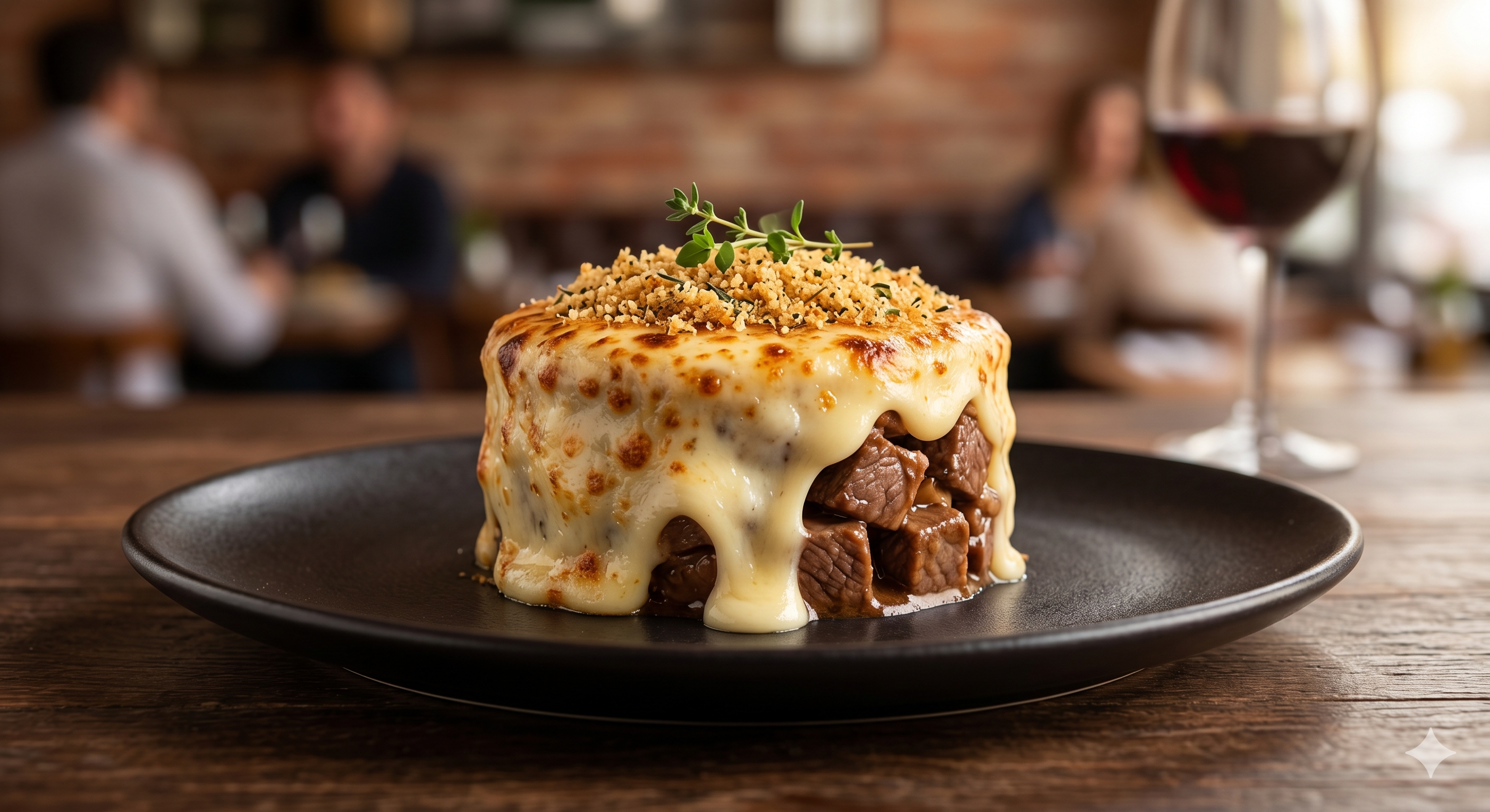 Picadinho de Filé ao Molho de Queijo Gratinado